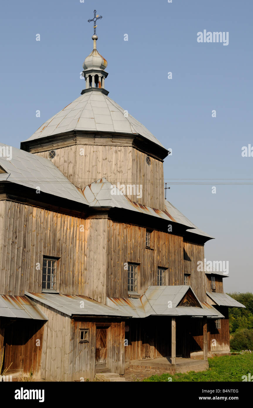 Alte hölzerne orthodoxe Kirche, Mycow, Roztocze Region, Woiwodschaft Lublin, Polen Stockfoto