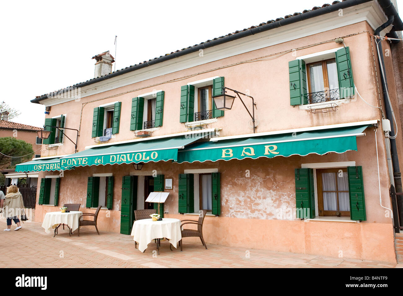 Die Pont del Diavolo Bar und das Restaurant auf Torcello Island Italien Stockfoto