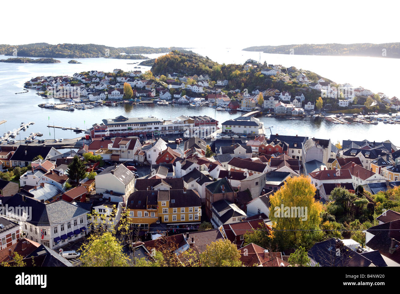 Blick auf die Stadt Kragerø in der Region Telemark, Norwegen Stockfoto