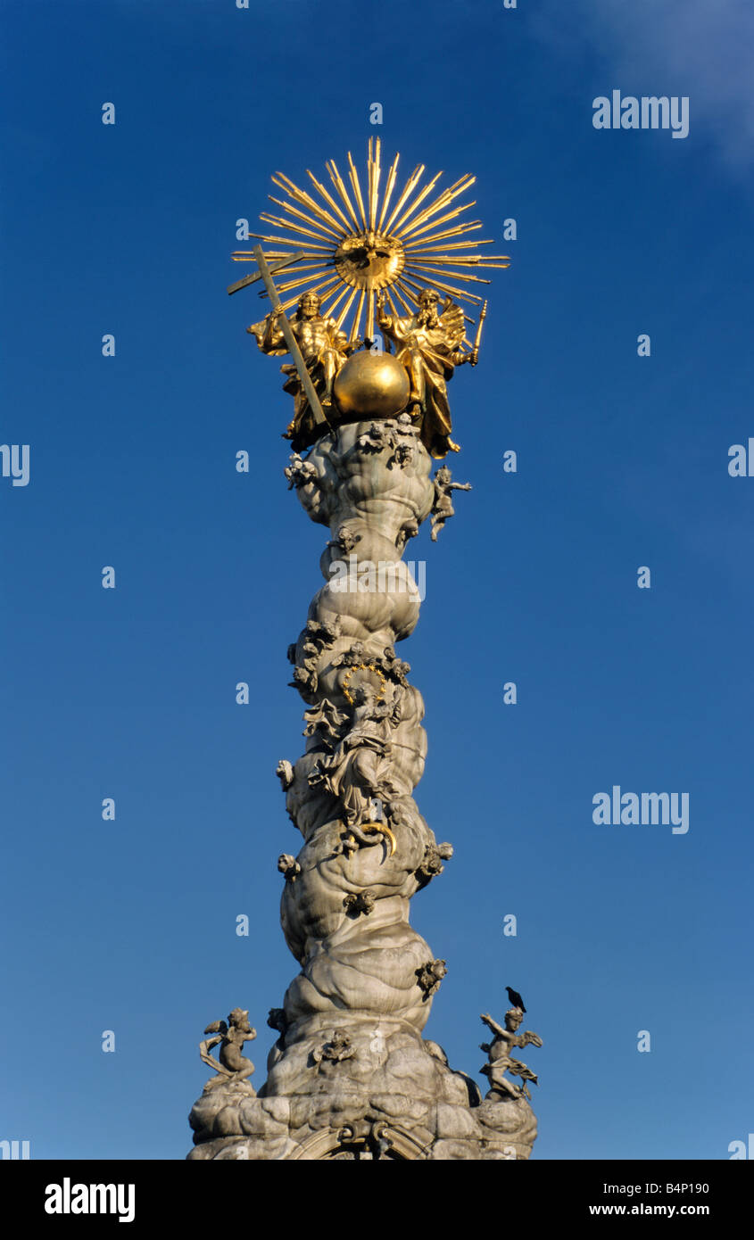 Dreifaltigkeitssaule Dreifaltigkeitssäule am Hauptplatz in Linz Oberösterreich Österreich Stockfoto