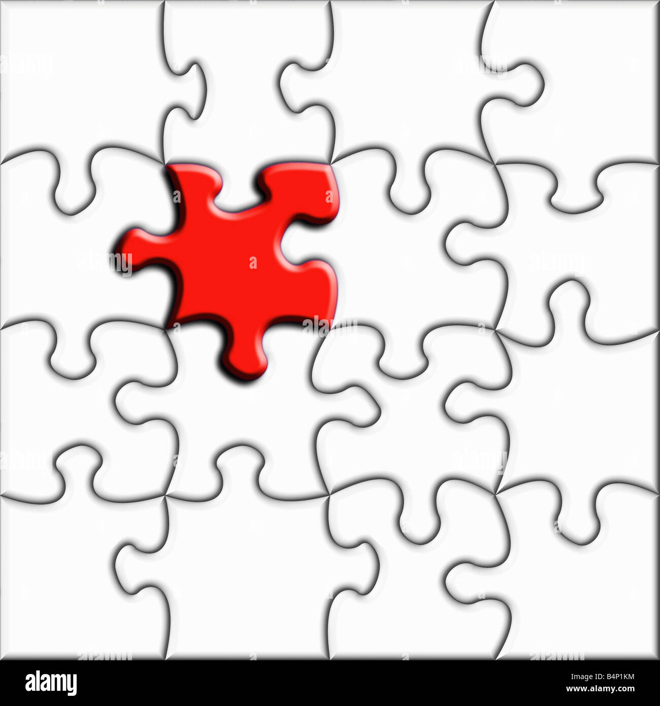 Puzzle-Hintergrund mit einem prominenten wahrnehmen Stockfoto