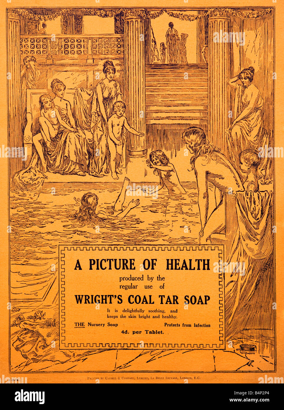1915-Werbung für Wrights Steinkohlenteer Seife für nur zur redaktionellen Nutzung Stockfoto