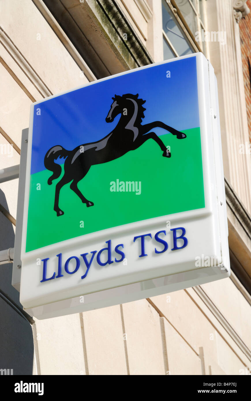 Lloyds TSB Bank Zeichen auf einer Bank (Exeter, UK) Stockfoto
