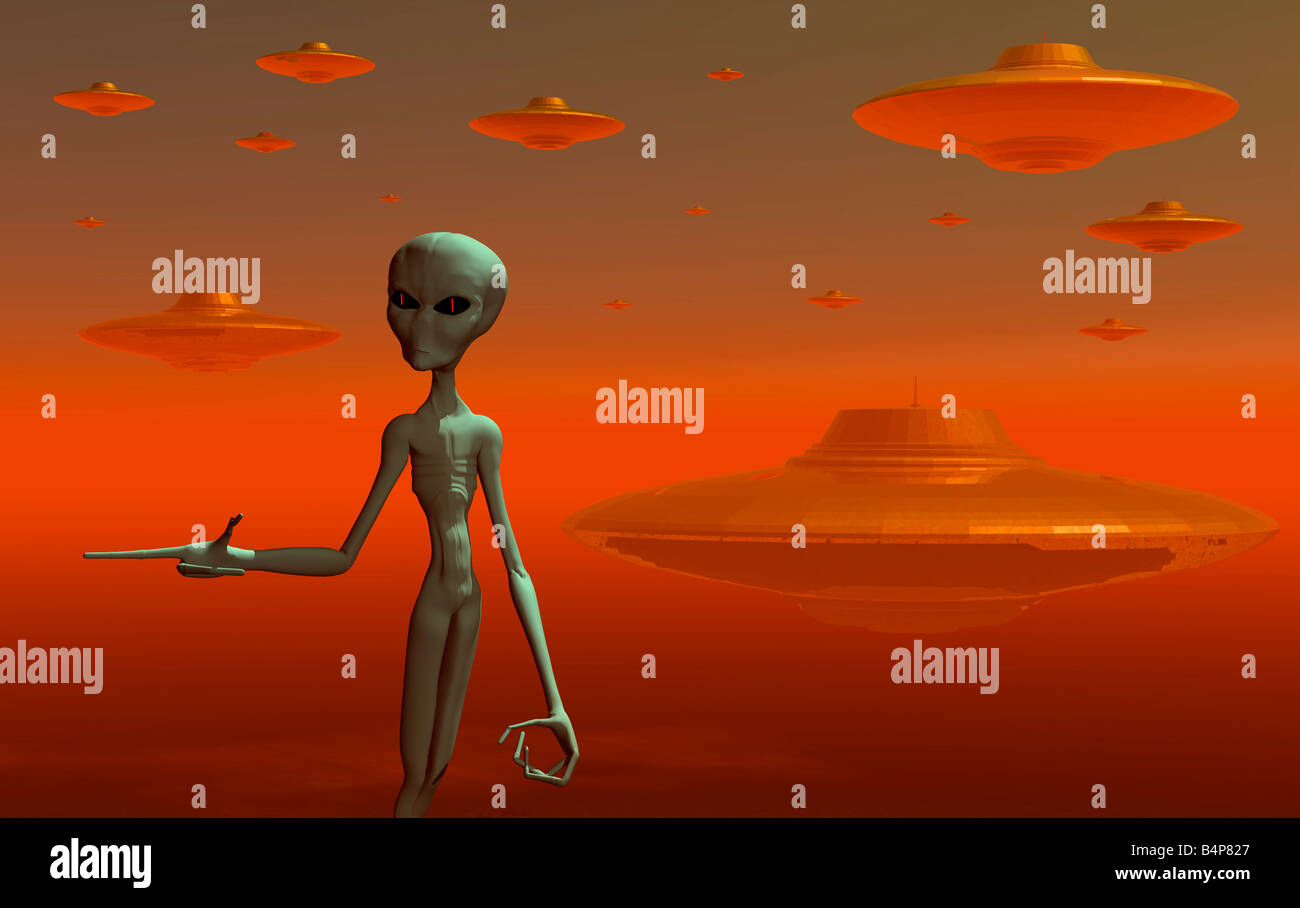 Alien-Invasion Stockfoto