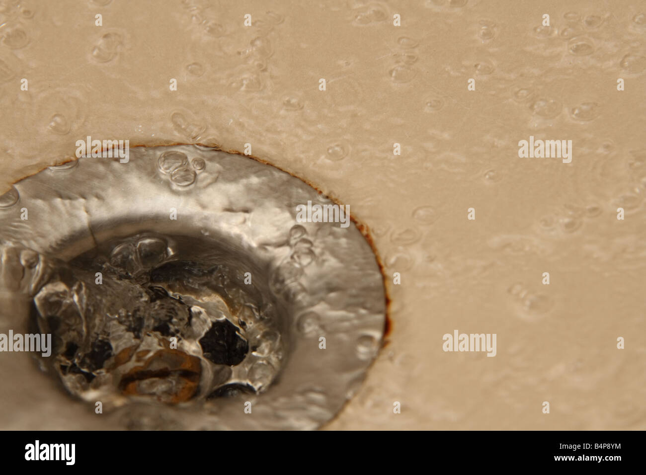 Waschbecken Abfluss Stockfoto
