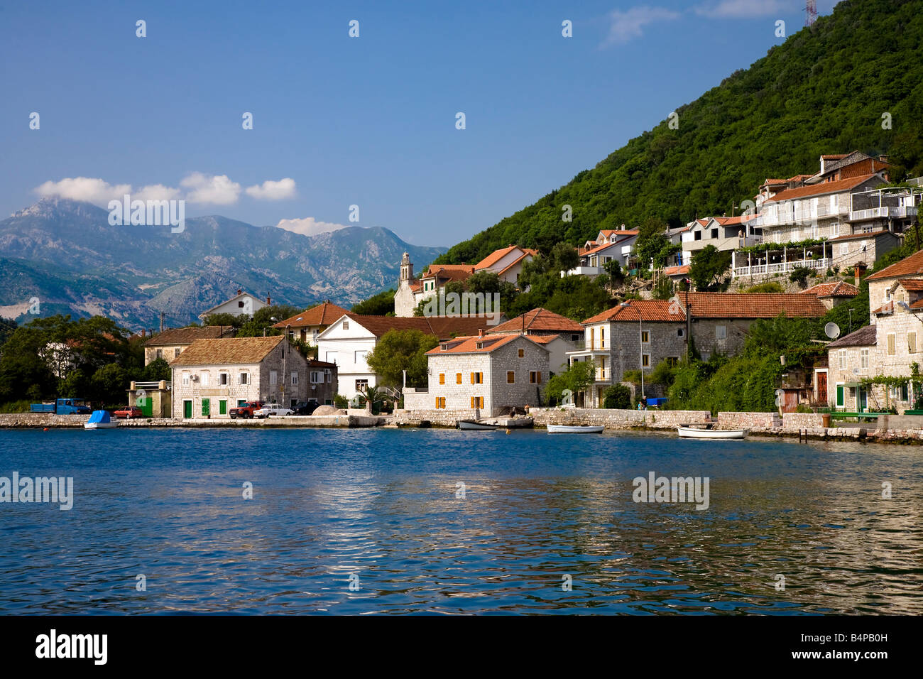 Lepetani Verige Straits Montenegro Adria Europa Stockfoto