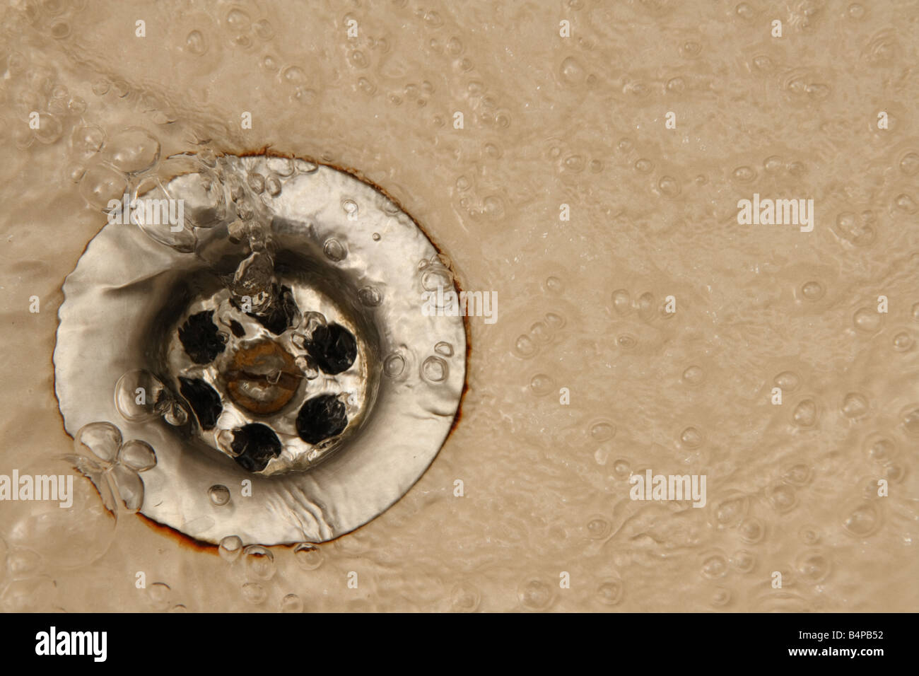 Waschbecken Abfluss Stockfoto