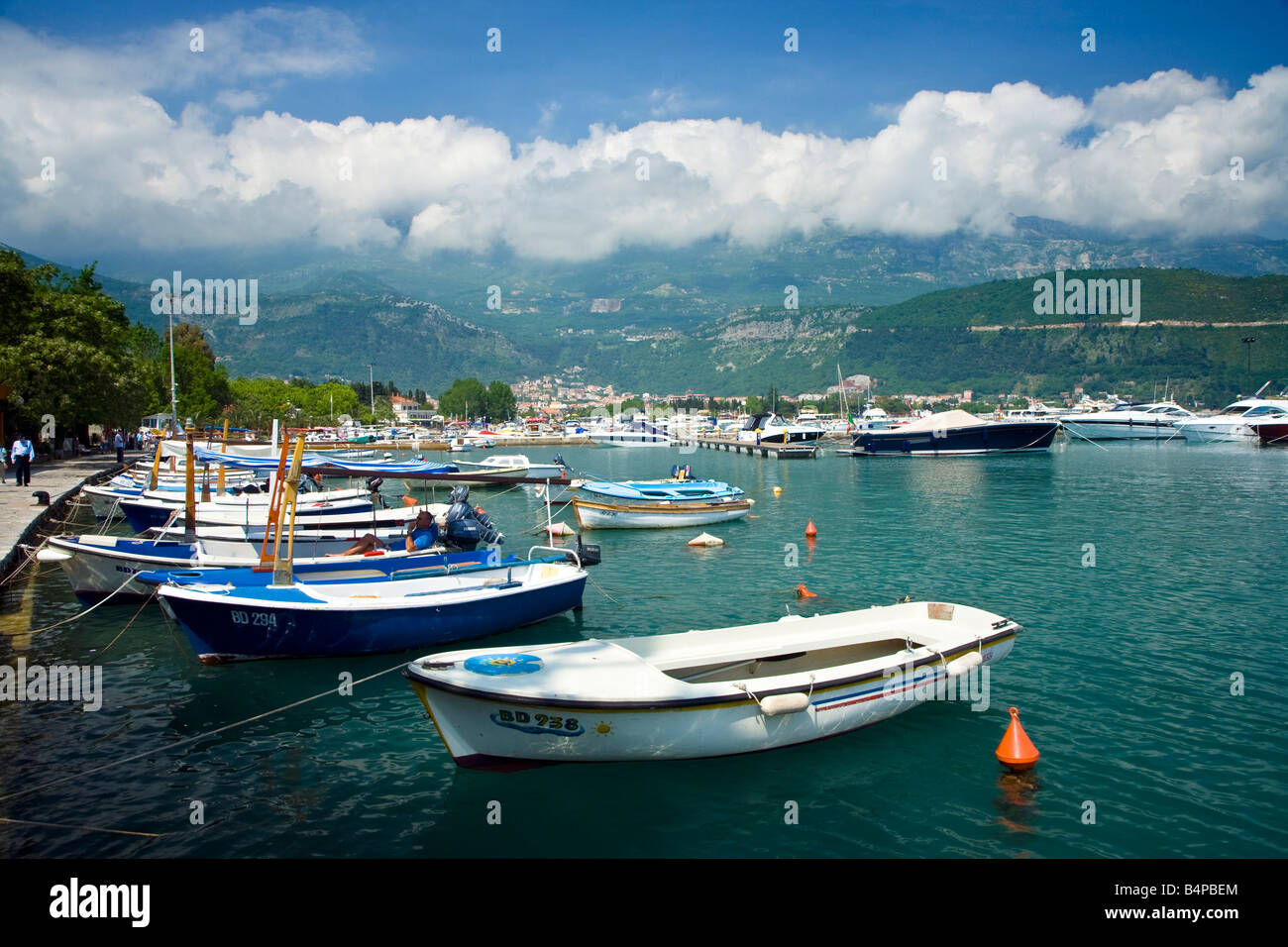 Der Ferienort Budva Montenegro Adria Küste Stockfoto