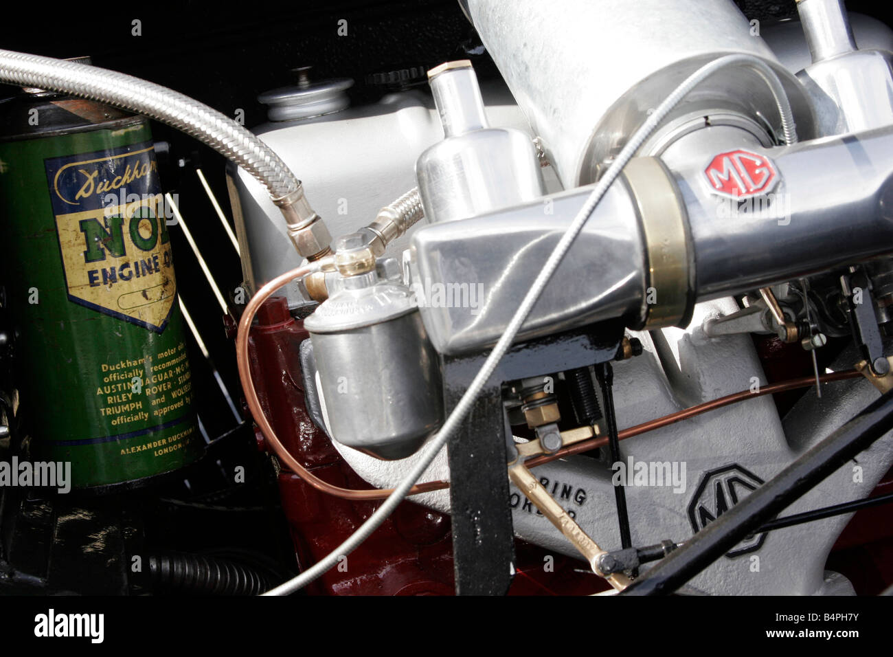 Oldtimer MG Motor auf dem display Stockfoto