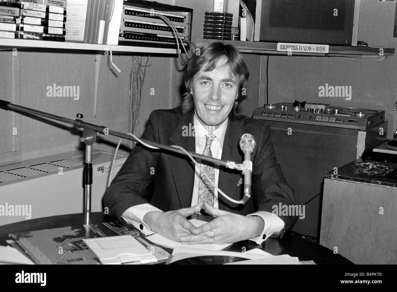 Simon Dee beginnt sein neue Programm mit Radio Luxemburg August 1980  Stockfotografie - Alamy
