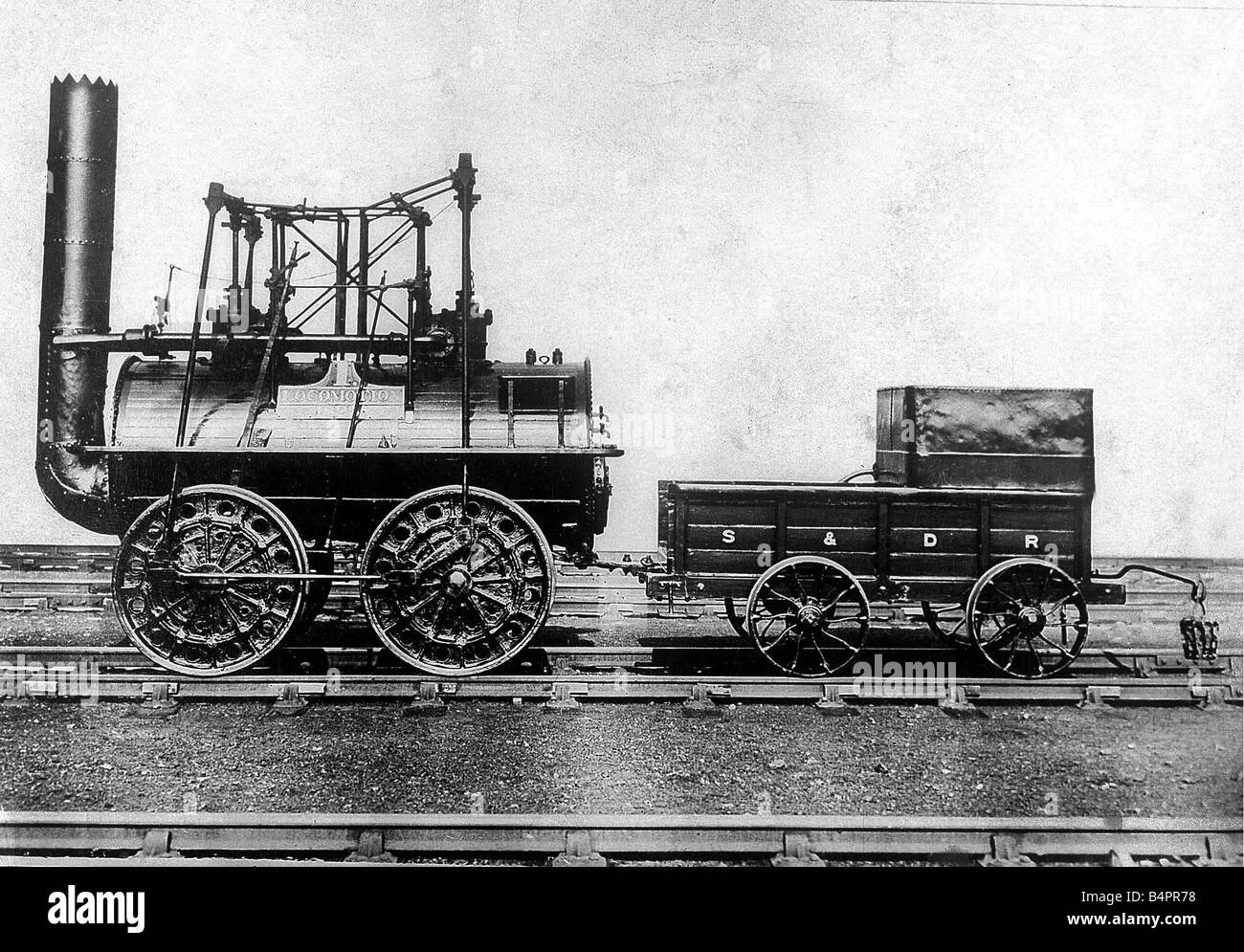 George Stephenson s Fortbewegungsmittel Nr. 1 verwendet, um der Stockton and Darlington Railway c 1825 öffnen Stockfoto