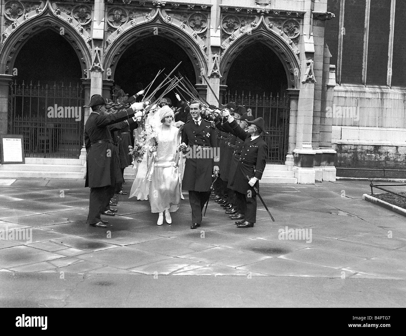 Hochzeit von Louis Mountbatten, Edwina Ashley Juli 1922 Stockfoto