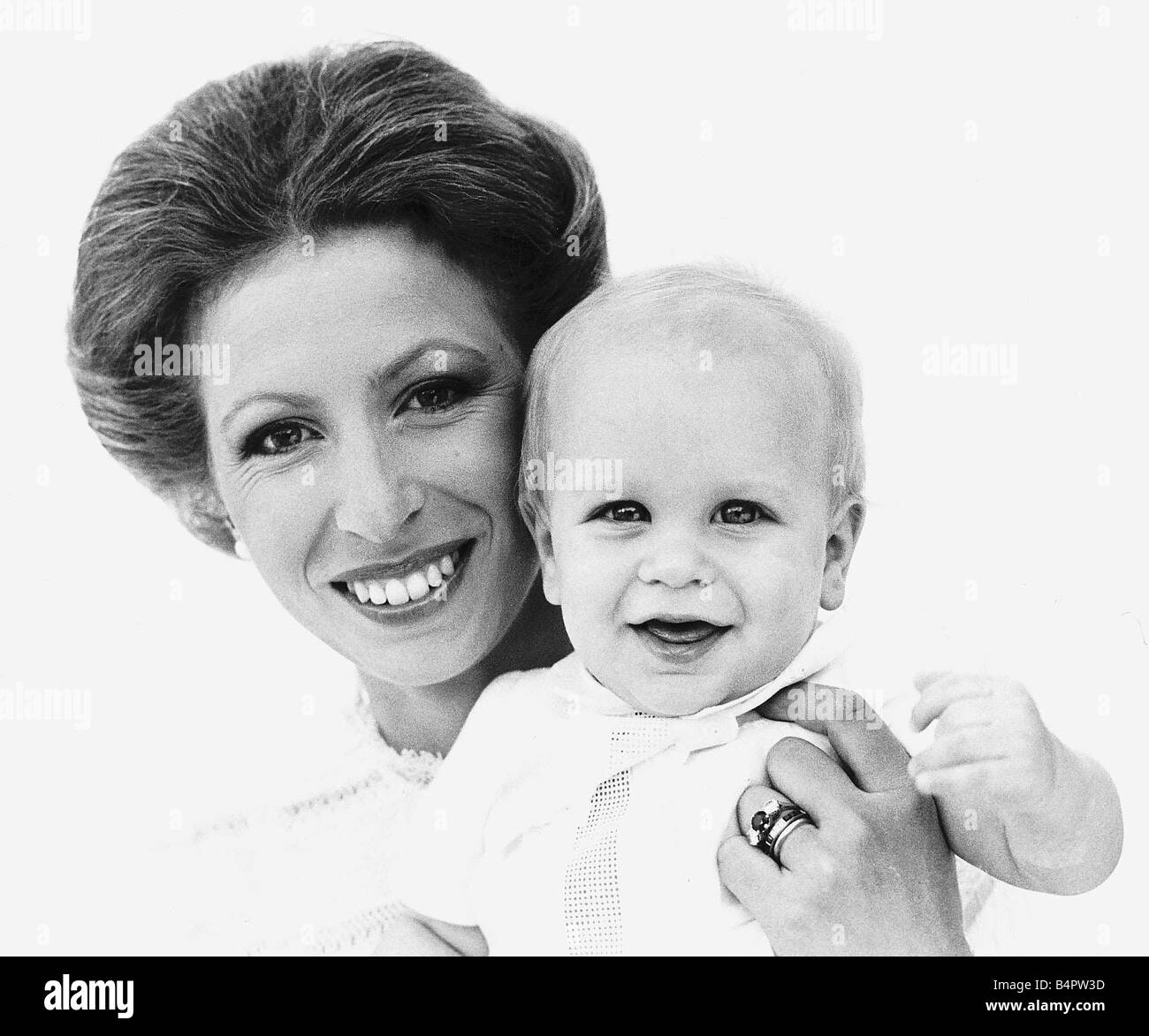 Prinzessin Anne mit ihrem Sohn Meister Peter Phillips August 1978 Stockfoto