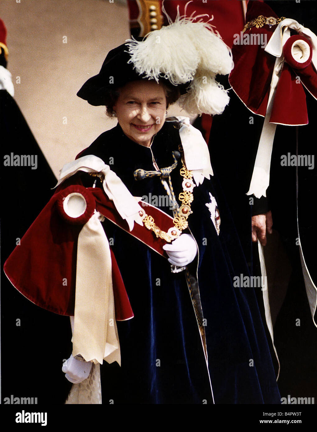 Queen Elizabeth am Strumpfband Zeremonie Stockfoto