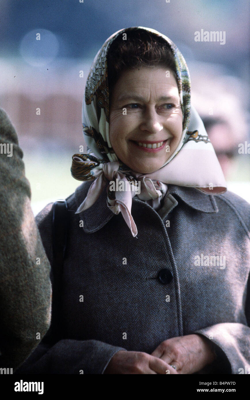 Königin Elizabeth bei der Royal Windsor Horse Show Stockfoto