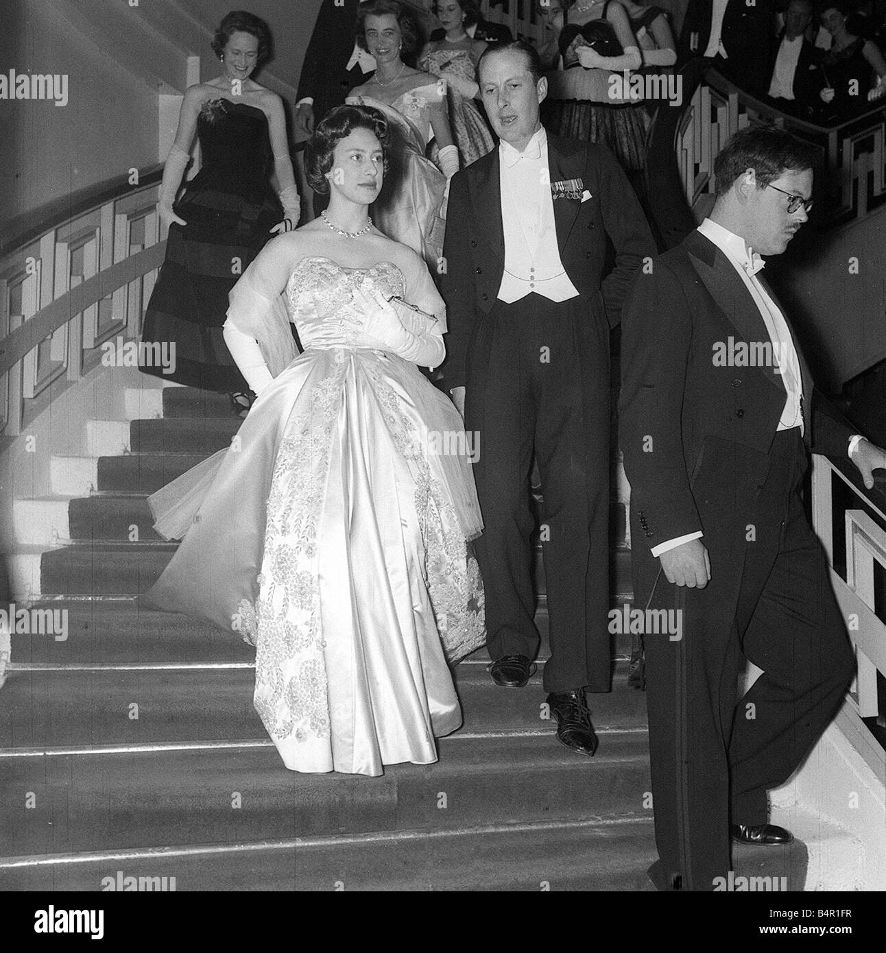 Prinzessin Margaret an der nationalen Jagd Kugel Mar 1956 Stockfoto