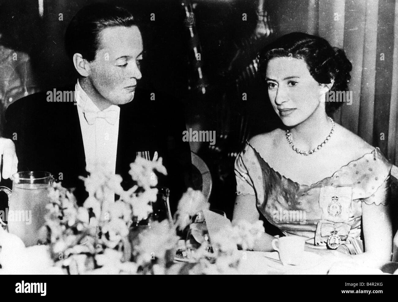 Prinzessin Margaret und Lord stiegen Mai 1953 Essen Stockfoto