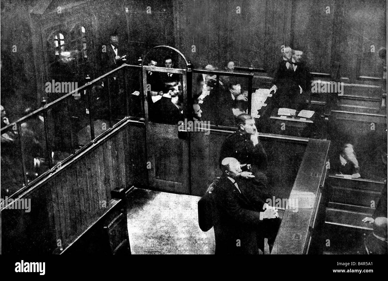 Dr. Crippen vor Gericht während Mordprozess 18. Oktober 1910 Stockfoto