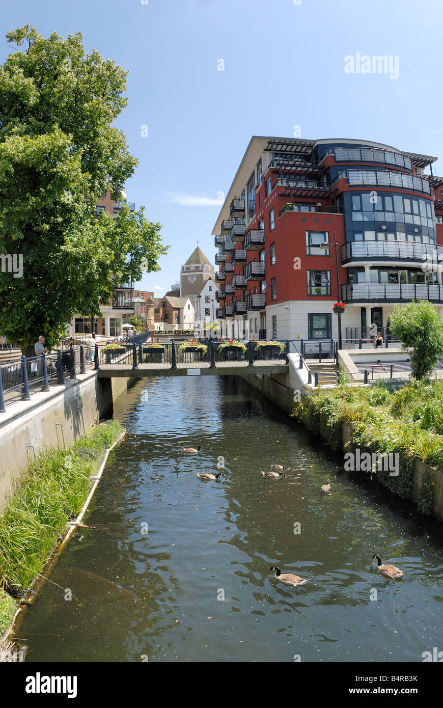 Kingston upon Thames und Hogsmill River Stockfoto
