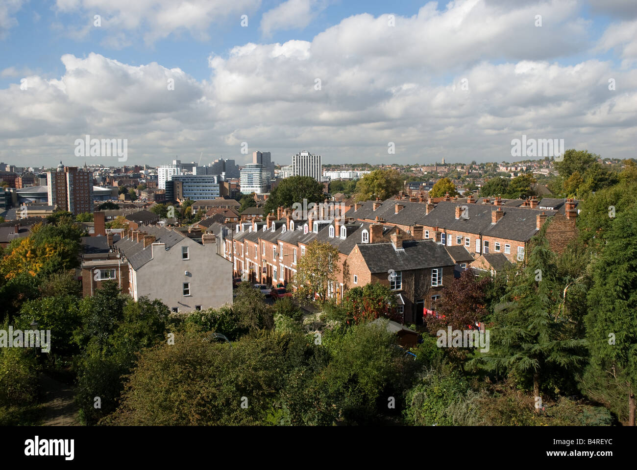 Blick über Nottingham Stadtzentrum von Sneinton Stockfoto