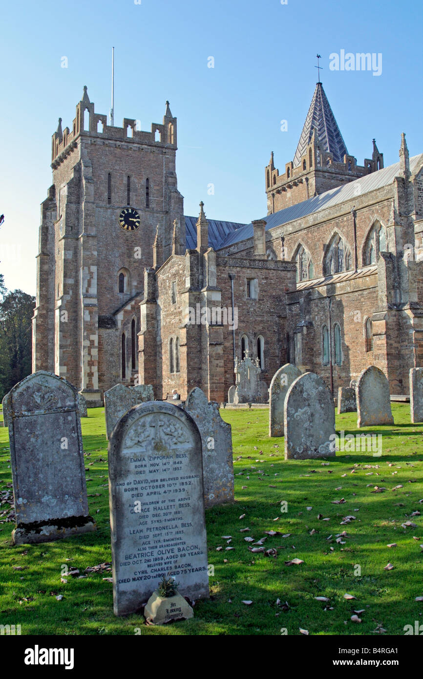 SCHON St. MARY PARISH CHURCH das heutige Gebäude ist weitgehend das Werk von John de Grandisson Bischof von Exeter 1312 bis 1369 Stockfoto