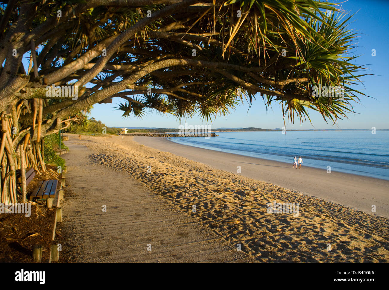 Am frühen Morgen am Strand von Noosa Heads in Queensland-Australien Stockfoto