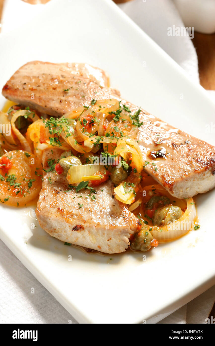 Thunfisch in sizilianischem Stil Italien Stockfoto
