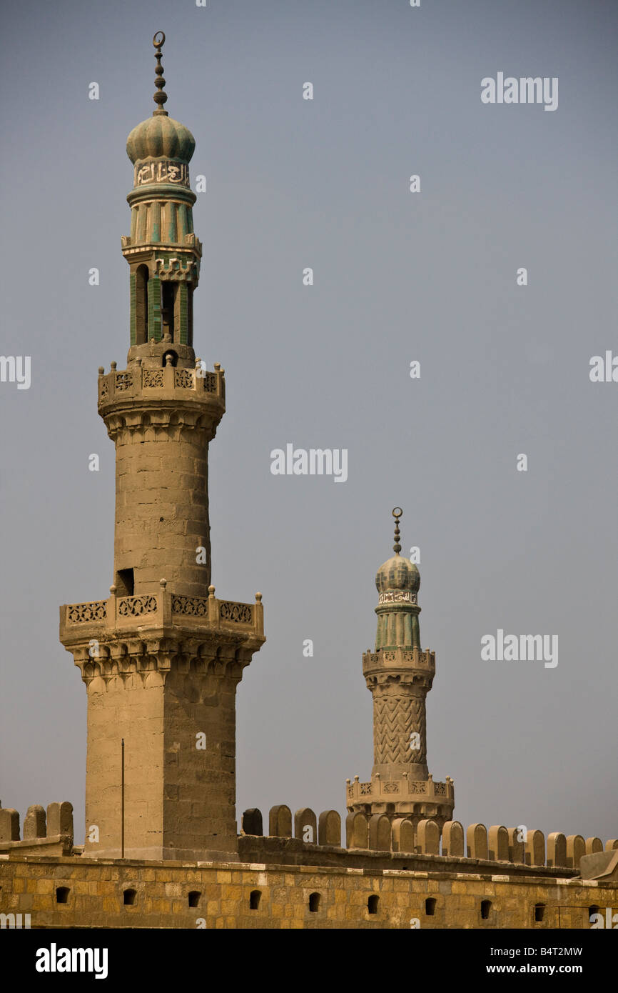 Kairo Zitadelle, Minarette der al-Nasir Muhammad Moschee Stockfoto