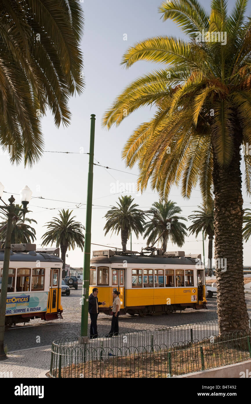 Alte Straßenbahn, Baixa, Lissabon, Portugal Stockfoto