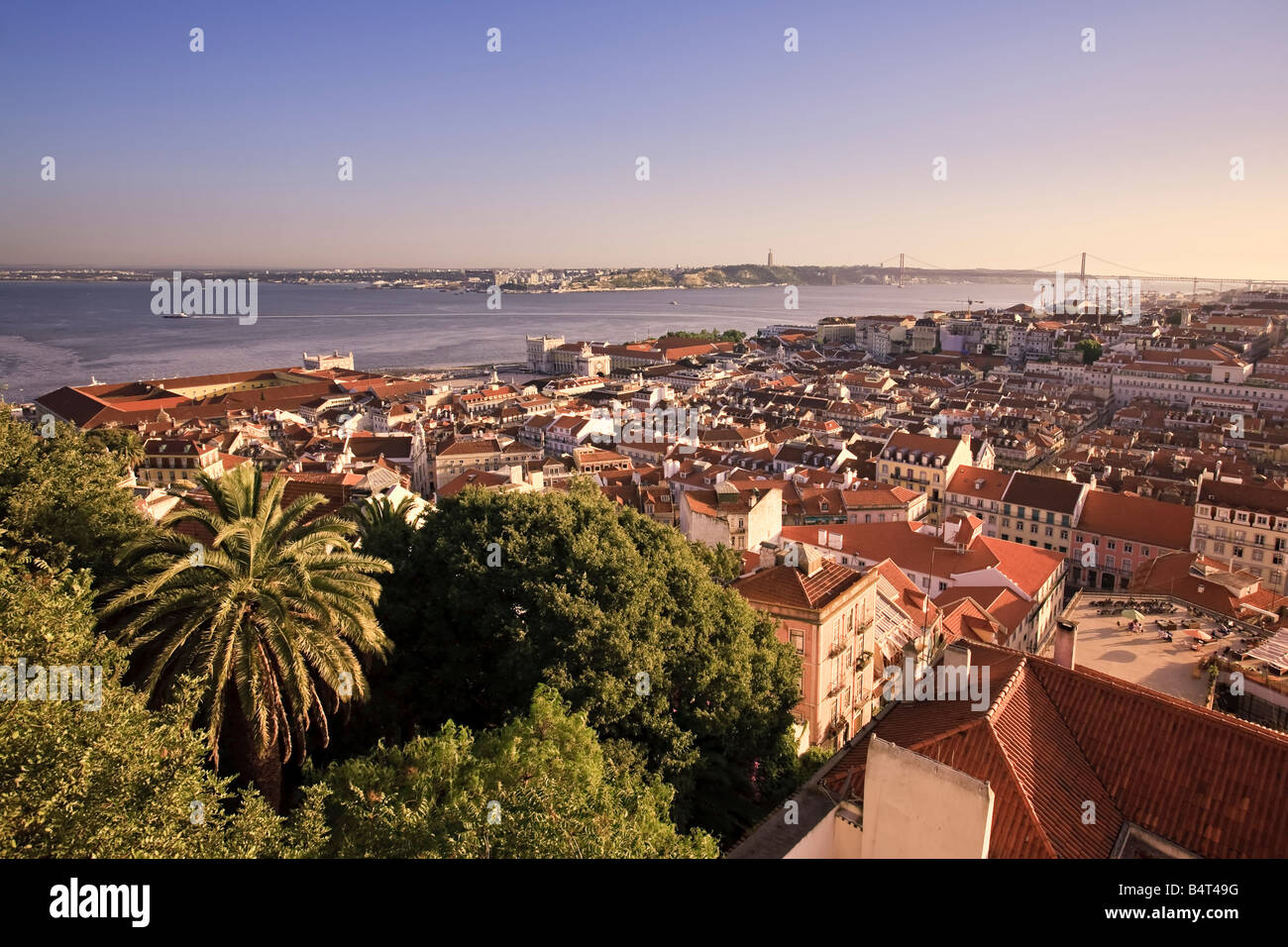 Castelo de Sao Jorge Wälle, Lissabon, Portugal Stockfoto