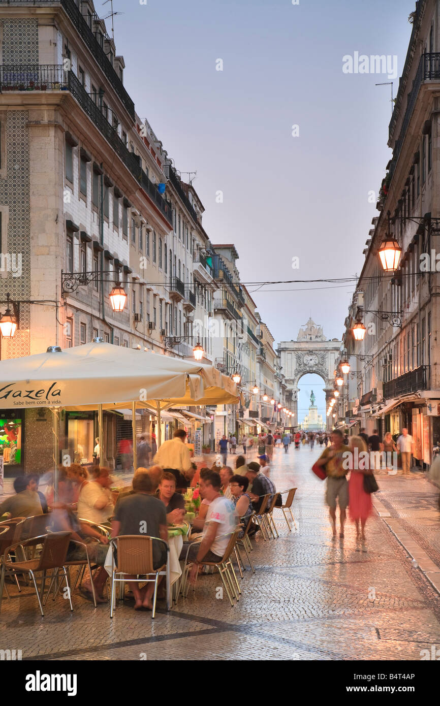 Rua Augusta, Baixa, Lissabon, Portugal Stockfoto