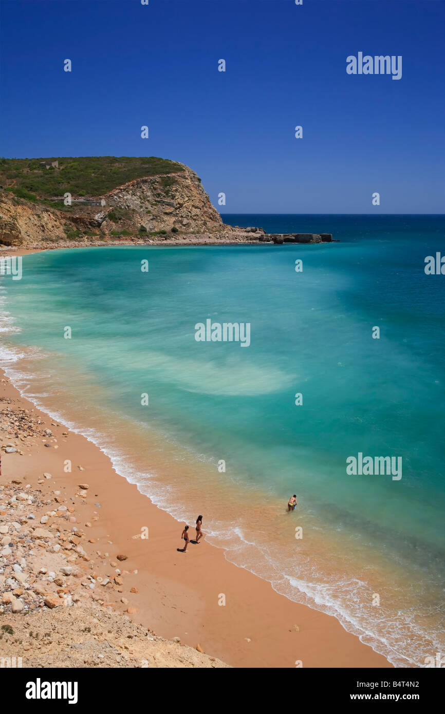 Praia Das Cabanas Velhas, Burgau, Algarve, Portugal Stockfoto