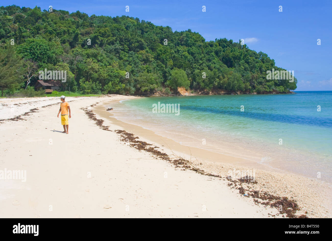 Der Strand auf Pulau Mamutik Tunku Abdul Rahman Nationalpark Nr. Kota Kinabalu Sabah Malaysia Stockfoto