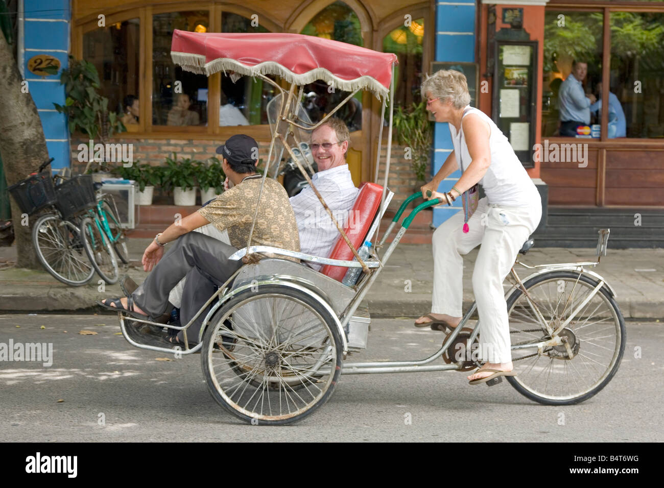 Fahrrad-Taxi Hanoi Vietnam Stockfoto