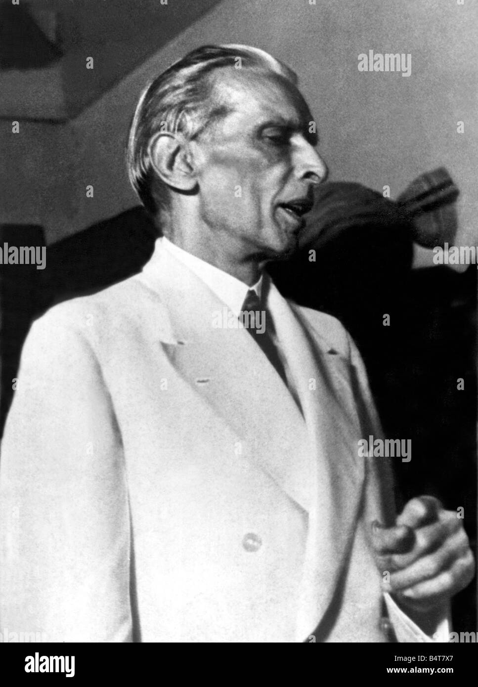 Jinnah im Alter von 70 Präsident der Moslim Liga A führender Verfechter von Pakistan wird einen separaten muslimischen Staat 10 06 1947 Daily Mirror alegriaproductions260706 Stockfoto