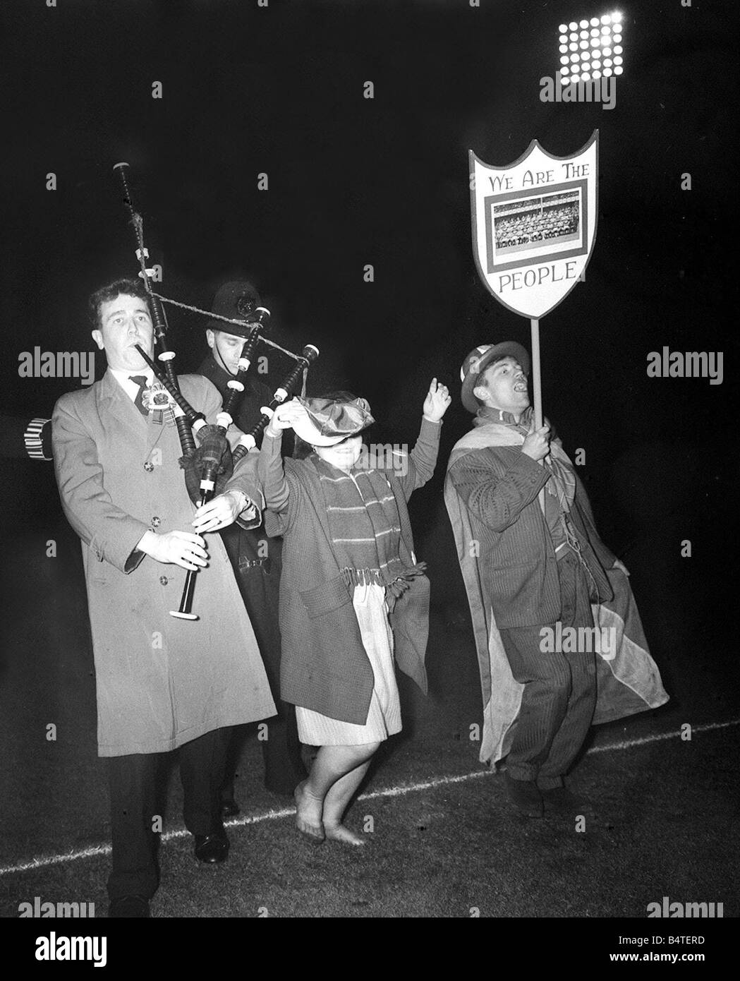 Tottenham Hotspur V Glasgow Rangers europäischen Cup 1962 Glasgow Rangers-Fans Stockfoto