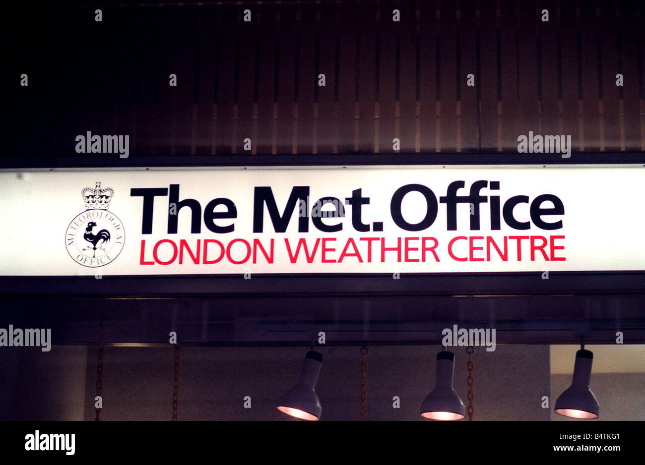 Das Met Office London Wetter Mitte Januar 1990 Stockfoto