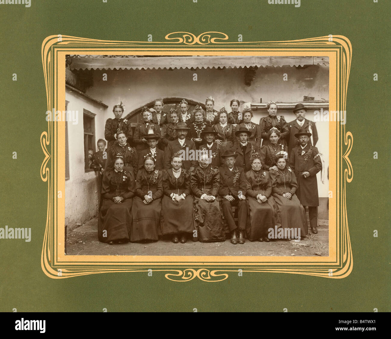 Menschen, Hochzeit, Gruppenbild, Hochzeitsfeier, ca. 1910, Stockfoto