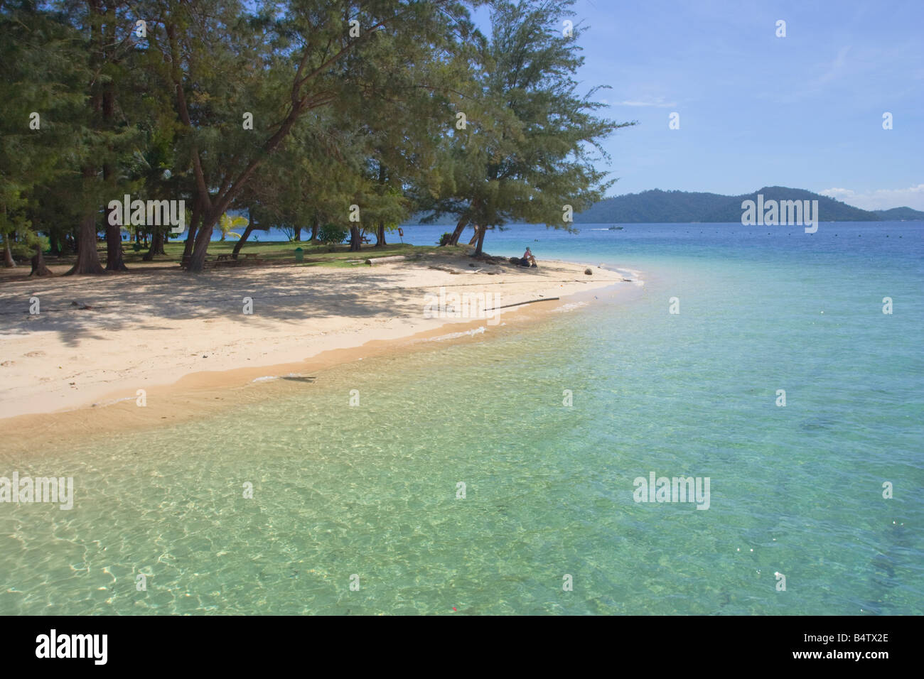 Der Strand auf Pulau Manukan Tunku Abdul Rahman Nationalpark Nr. Kota Kinabalu Sabah Malaysia Stockfoto
