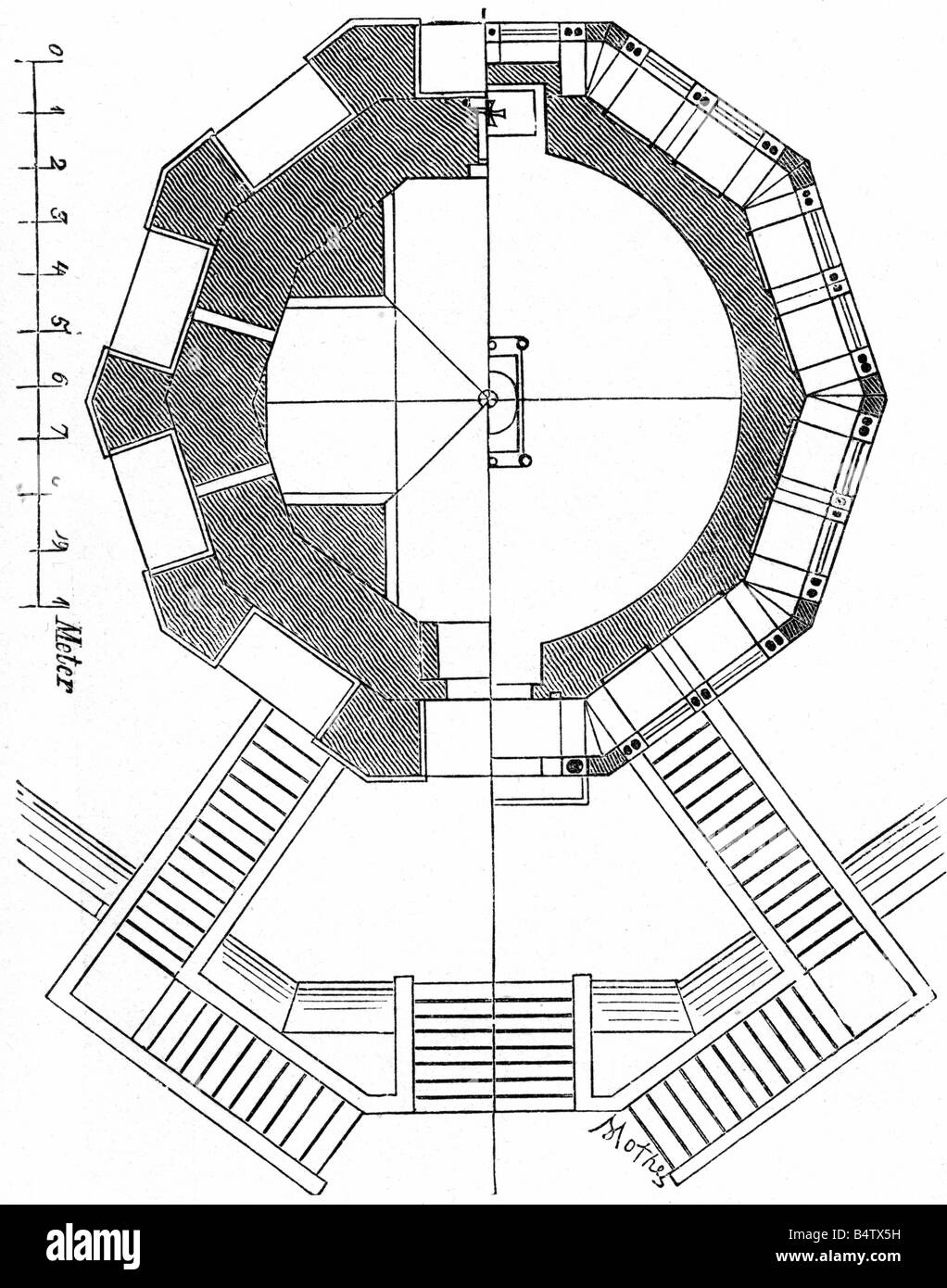 Architektur, Grundrisse, Grab des Königs Theoderic "der Große", Holzgravur, 19. Jahrhundert, Stockfoto
