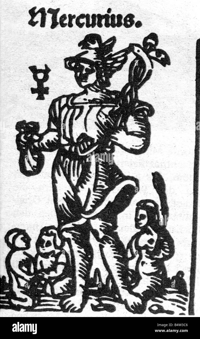 Astrologie, Planeten, Merkur, Holzschnitt, 1567, Stockfoto