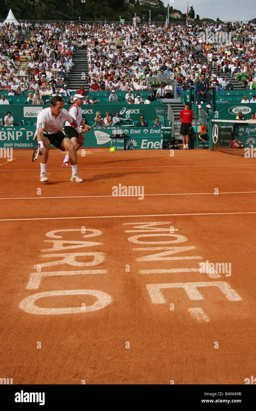 Tennis-Aufnahme bei den ATP Masters Monaco 2008. Stockfoto