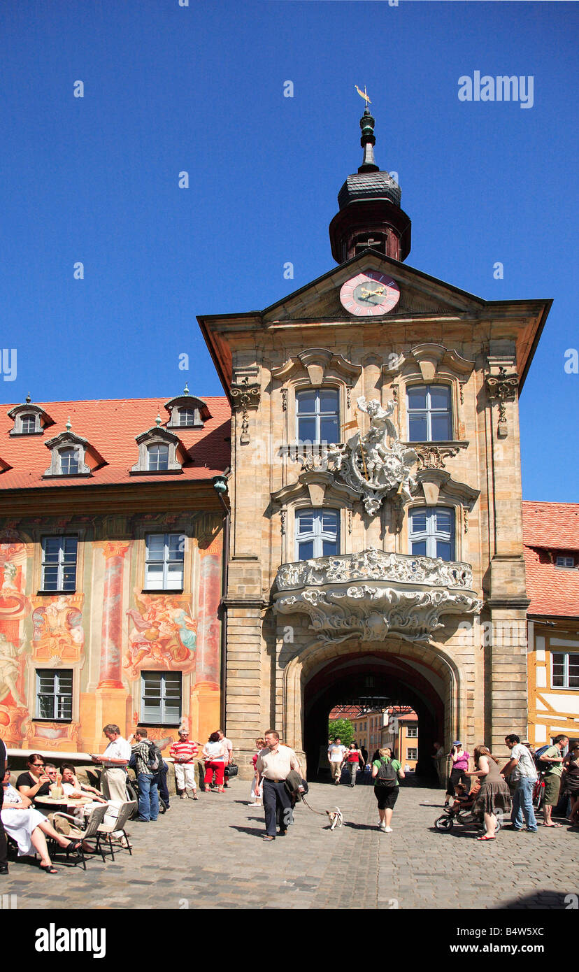 Maingate des historischen Rathauses von Bamberg Frankonia Bayern Deutschland Bamberg ist ein UNESCO-Weltkulturerbe Stockfoto