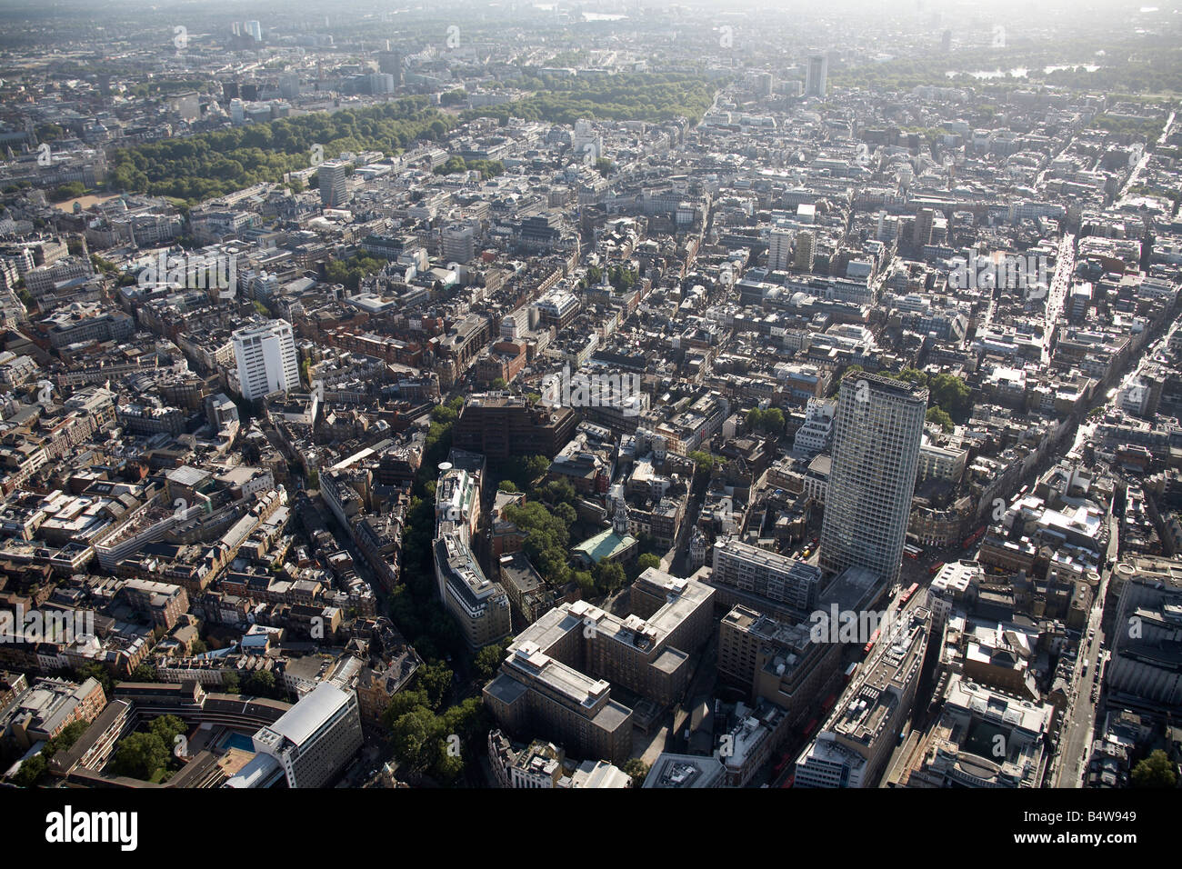 Luftbild südlich der Covent Garten s Soho St James Park Green Park
