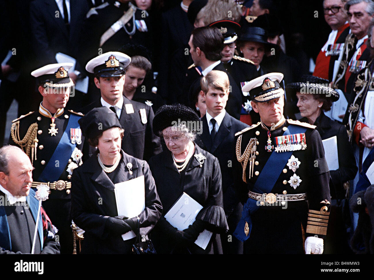 Beerdigung von Earl Mountbatten die königliche Familie ...