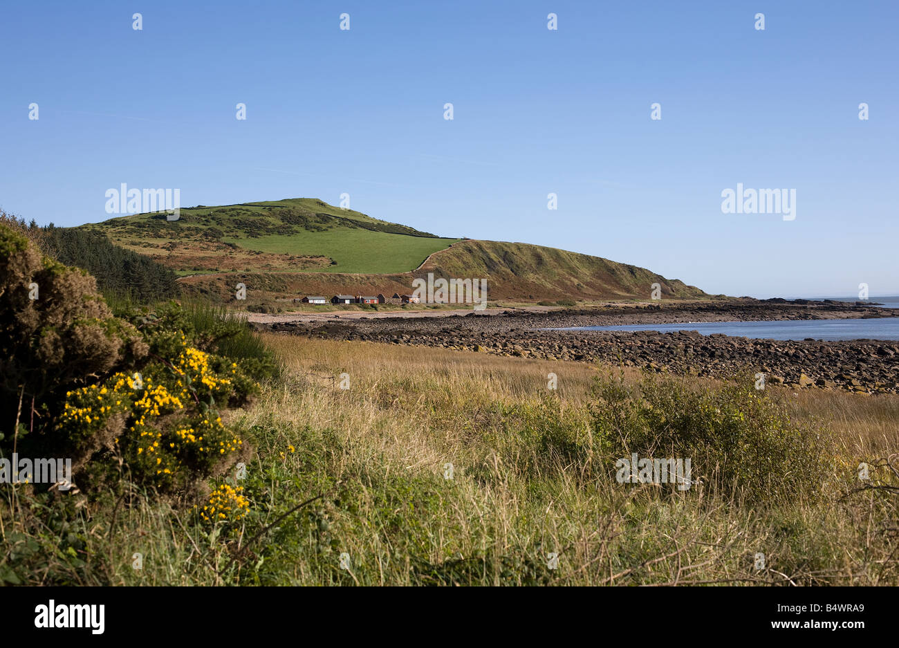 Die Küste zwischen Rascarrel und Balcary im Südwesten Schottlands Stockfoto