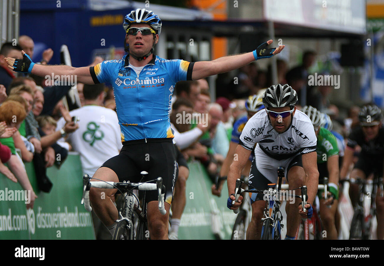 Mark Cavendish (geboren Douglas, Isle Of Man 21. Mai 1985) ist eine Manx und britischen Radrennfahrer, der für die UCI ProTeam Team Colum reitet Stockfoto
