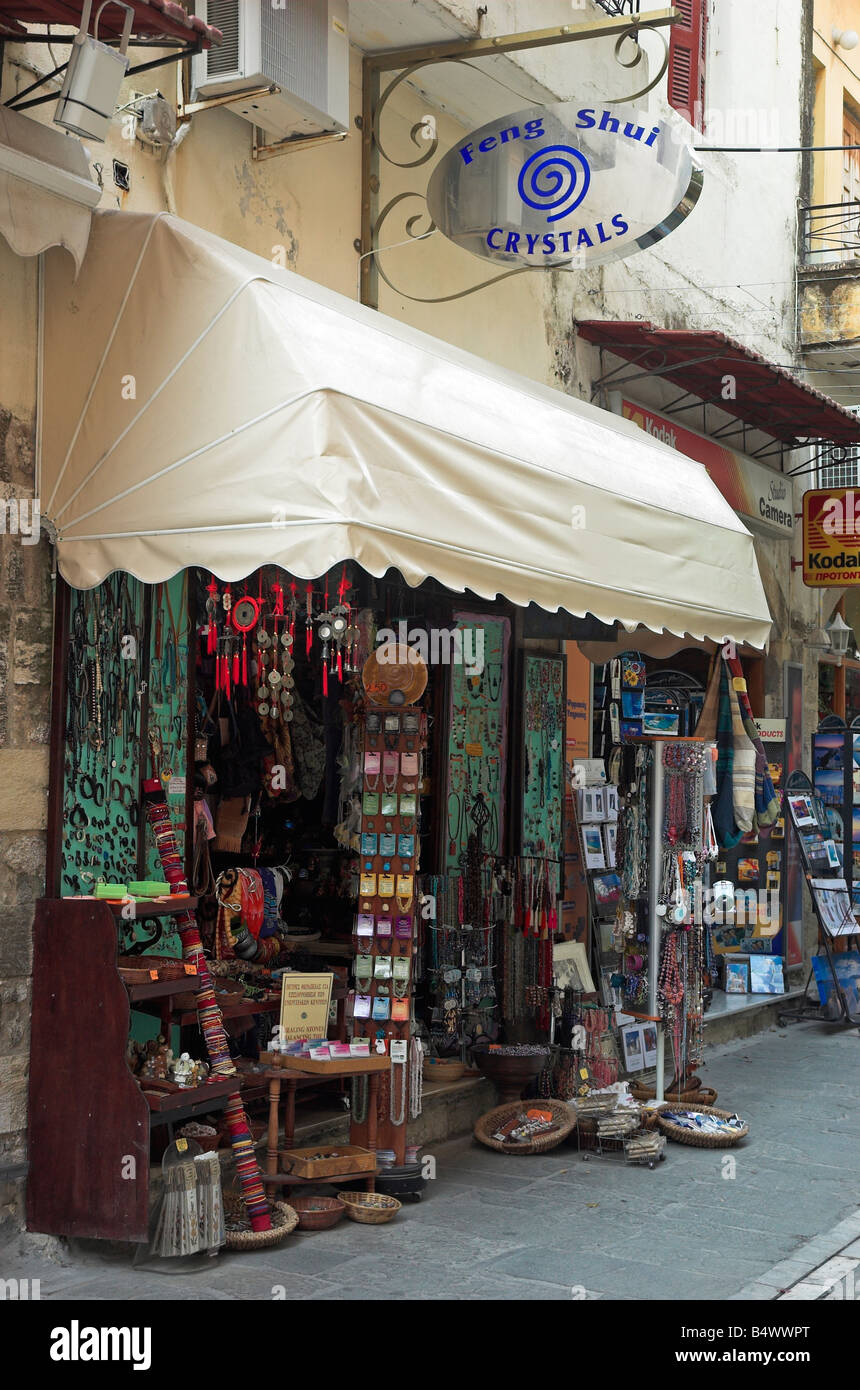 Feng-Shui-Souvenir-Shop in der alten Stadt Rethymnon Kreta Griechenland September 2008 Stockfoto