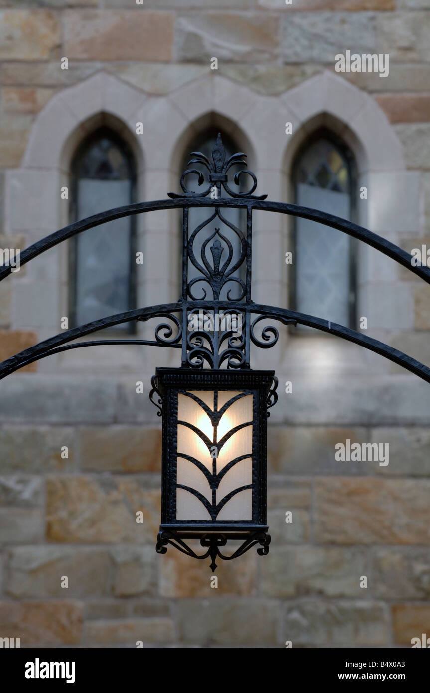 Schmiedeeisen Lampe Saybrook College Yale University Stockfoto