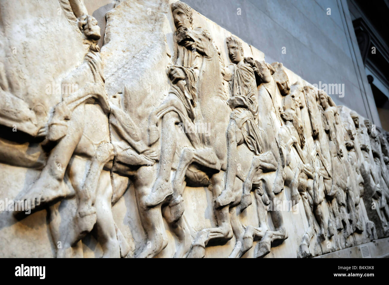 Bestandteil der Parthenon-Fries. Einer der Parthenon-Skulpturen im British Museum. Stockfoto